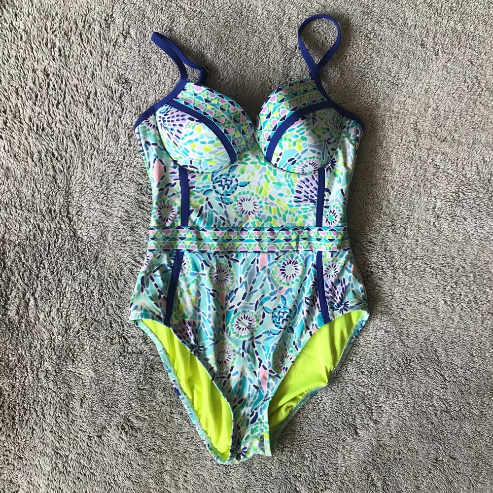 Women's Lily Pulitzer Palma One-piece Swimsuit Paradise Glow - size 8